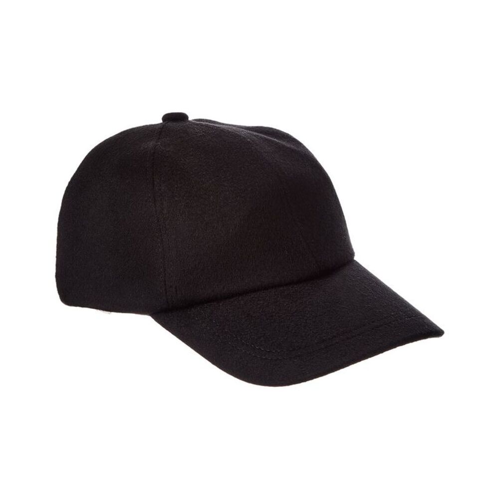 Brooks Brothers Leather-Trim Cashmere Baseball Cap, Black
